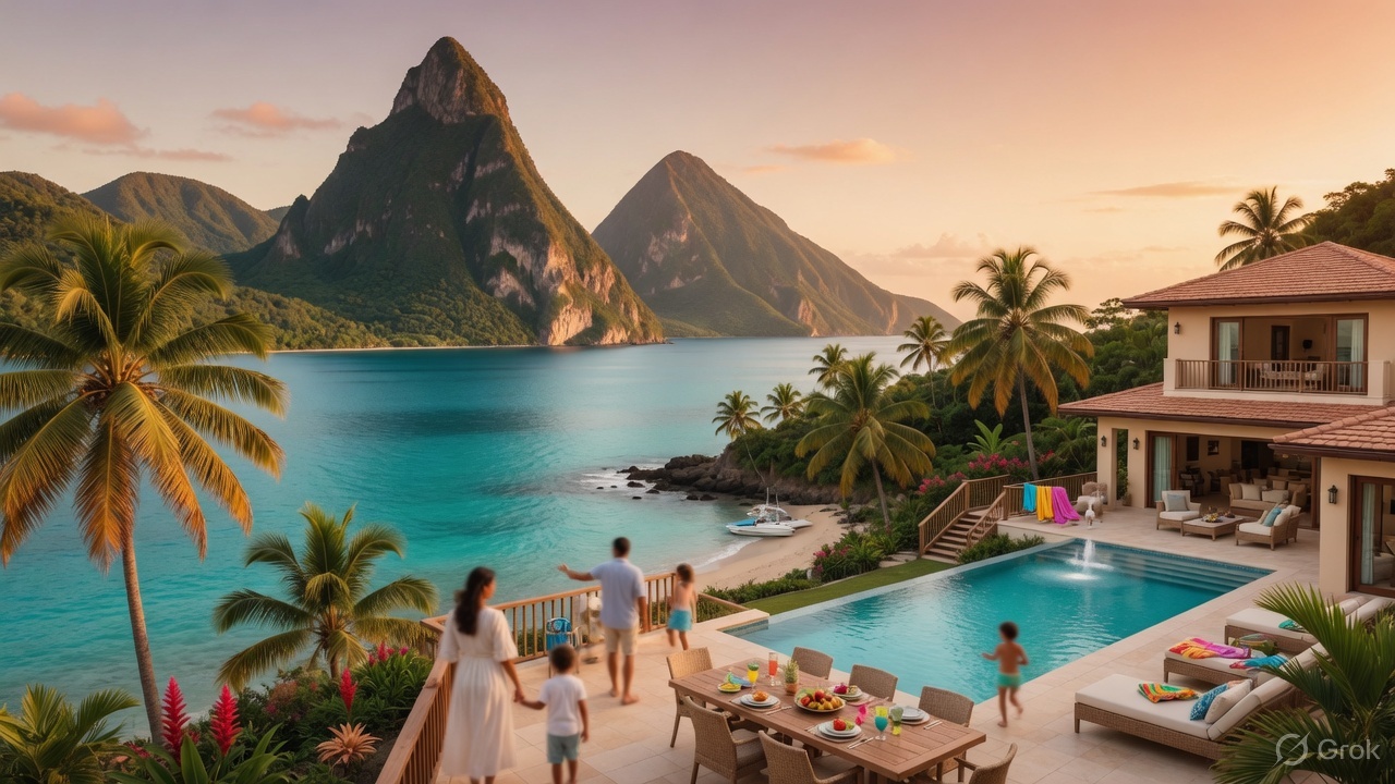 Saint Lucia citizenship by investment for families coastal resort view